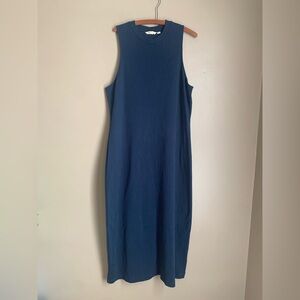 Boden Navy Ribbed Knit Crew Neck Sleeveless long Length Casual Dress Size 20/22L